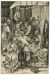 Martin Schongauer, Der Tod Marias, umgeben von 12 Aposteln