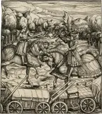 Hans Burgkmair the Elder, Wie der junge weisse König das Aufstellen einer geschlossenen Wagenburg erlernte