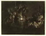 Rembrandt Harmensz van Rijn, Die Anbetung der Hirten bei Laternenschein