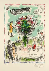 La Table des amants by Marc Chagall, sold Sep 2020