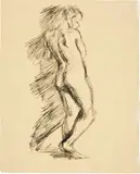 Giovanni Giacometti, Ottilia, in ganzer Figur, Rückenakt