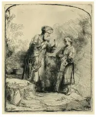 Rembrandt Harmensz van Rijn, Abraham mit Isaak sprechend