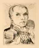 Max Beckmann, Selbstbildnis mit Griffel