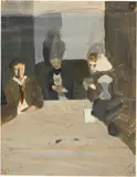 Otto Meyer-Amden, Kartenspieler in Amden