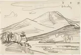Lyonel Feininger, Hügellandschaft mit Fluss