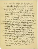 Paul Gauguin, Paris 1848–1903 Hiva-Hoa (Marquesas) Eigenhändiger 4-seitiger Brief in Tinte an Daniel de Monfreid, ohne Ort und Datum. Beiliegender Umschlag mit Stempel «Papete 4 JUIL [4. Juli] 1892»
