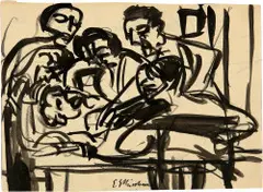 Überfall, ein Mann wird ausgeplündert by Ernst Ludwig Kirchner, sold Sep 2020