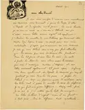 Paul Gauguin, Paris 1848–1903 Hiva-Hoa (Marquesas) Eigenhändiger Brief an Daniel de Monfreid, in Tinte, mit 3 Seiten Text, aus Tahiti, datiert «aout 1900», mit Holzschnitt