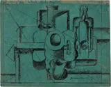 Le Corbusier, Guitare, pile d’assiettes et lanterne
