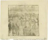 Camille Pissarro, Saint-Thomas (Antilles) 1830–1903 Paris Place de la République, Rouen – Effet de pluie