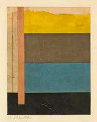 Kurt Schwitters, Ohne Titel (Waagerecht Gelb, Grau, Blau, Schwarz)