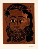 Homme barbu couronné de feuilles de vigne by Pablo Picasso, sold Sep 2020