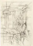 Annette am Tisch im Wohnzimmer in Stampa by Alberto Giacometti, sold Jun 2019