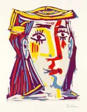Portrait de Jacqueline au chapeau de paille multicolore by Pablo Picasso, sold Jun 2019