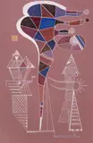 Wassily Kandinsky, Sans Titre – Gouache sur rouge-brun