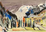 Blick vom Wildbodenhaus auf Frauenkirch und den Altein by Ernst Ludwig Kirchner, sold Jun 2019