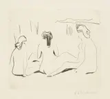 Drei Badende an den Moritzburger Teichen by Ernst Ludwig Kirchner, sold Jun 2019