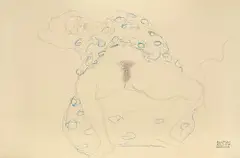 Gustav Klimt, Liegende nach links mit gespreizten Beinen