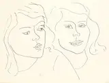 Henri Matisse, Double Portrait de jeune femme. – Rückseitig mit P  flanzenornamenten