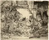 Die Anbetung der Hirten mit der Lampe by Rembrandt Harmensz van Rijn, sold Jun 2019