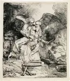 Abrahams Opfer by Rembrandt Harmensz van Rijn, sold Jun 2019