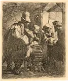 Die wandernden Musikanten by Rembrandt Harmensz van Rijn, sold Jun 2019