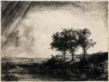 Rembrandt Harmensz van Rijn, Die Landschaft mit den drei Bäumen