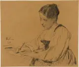 Albert Anker, Schreibende Bauersfrau