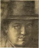 Wilhelm Leibl, Mann mit Hut