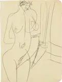 Stehender weiblicher Akt by Ernst Ludwig Kirchner, sold Jun 2019