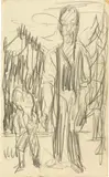 38 Blatt Zeichnungen: Akt, Davoser Landschaften, Bauern, Personen, Reiter, Selbstbildnis, usw. by Ernst Ludwig Kirchner, sold Jun 2019