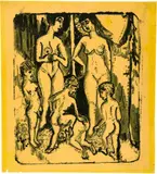 Spielende nackte Kinder – Zwei Frauen und vier Kinder by Ernst Ludwig Kirchner, sold Jun 2019
