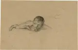 Giovanni Giacometti, Auf dem Bauch liegender nackter Junge