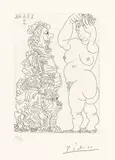 Grosse prostituée et homme au béret rembranesque et au bouledogue français by Pablo Picasso, sold Jun 2019