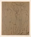 Picador debout avec son cheval et une femme by Pablo Picasso, sold Jun 2019