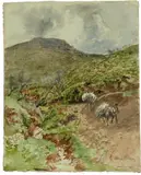 Säumer in weiter Landschaft by Hans Thoma, sold Jun 2019