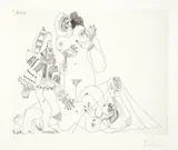 Polichinelle, avec deux femmes by Pablo Picasso, sold Jun 2019