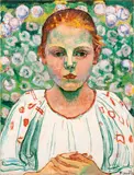 Ferdinand Hodler, Im Garten – Mädchenbildnis – Bildnis Käthe von Bach (Im Garten), Öl auf Leinwand – 1904 –