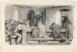 Albert Anker, Felix – Der Träumer, Illustration zu Jeremias Gotthelfs Roman «Die Käserei in der Vehfreude» Schwarzaquarell, weiss gehöht 1890er Jahre