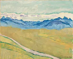 Ferdinand Hodler, Walliser Landschaft – Blick von Crans Montana talaufwärts, 1915, Öl auf Leinwand