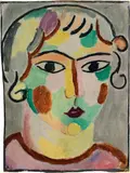 Frauenportrait by Alexej von Jawlensky, 1916, Öl auf Leinwandpapier, auf Karton aufgelegt Um, sold Jun 2018