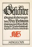 Max Beckmann, Gesichter – 19 Original-Radierungen [Kaltnadelarbeiten] von Max Beckmann, 1914–1918, München, Verlag der Marées-Gesellschaft, R. Piper & Co., 1919 In Halbpergament-Mappe mit Titelaufdruck auf dem Rücken, mit Textbeilage (Einleitung von J. Meier-Graefe), Impressum und Nummerierung. Die Nr. XXVIII der 40 Exemplare auf Japan, die 19 Kal