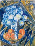 Ernst Ludwig Kirchner, Blumenstrauss in Vase mit Früchten in Schale