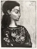 Femme au corsage à fleurs by Pablo Picasso, 1957/1958, Lithographie, sold Jun 2018