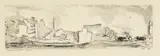 Grossstadt Peripherie, abends – München by Paul Klee, Schwarzaquarell über Federzeichnung in Tusche, auf Bütten, vom Künstler auf Unterlagekarton aufgezogen, links mit dem vo, sold Jun 2018
