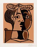 Femme assise au chignon by Pablo Picasso, 1962, Farbiger Linolschnitt, sold Jun 2018