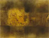 Antoni Tàpies, Painting on Glossy Paper, 1956, Öl und Lack auf Papier, montiert auf Holz