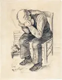 Vincent van Gogh, Vieil ouvrier pleurant – An der Schwelle der Ewigkeit – At eternity’s gate, 1882, Lithographie Den Haag, 26. – 27. November