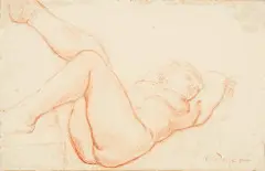 Charles Despiau, Liegender Akt, 1930, Rötelzeichnung