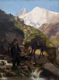 Eugène Burnand, Dans la montagne, Öl auf Leinwand